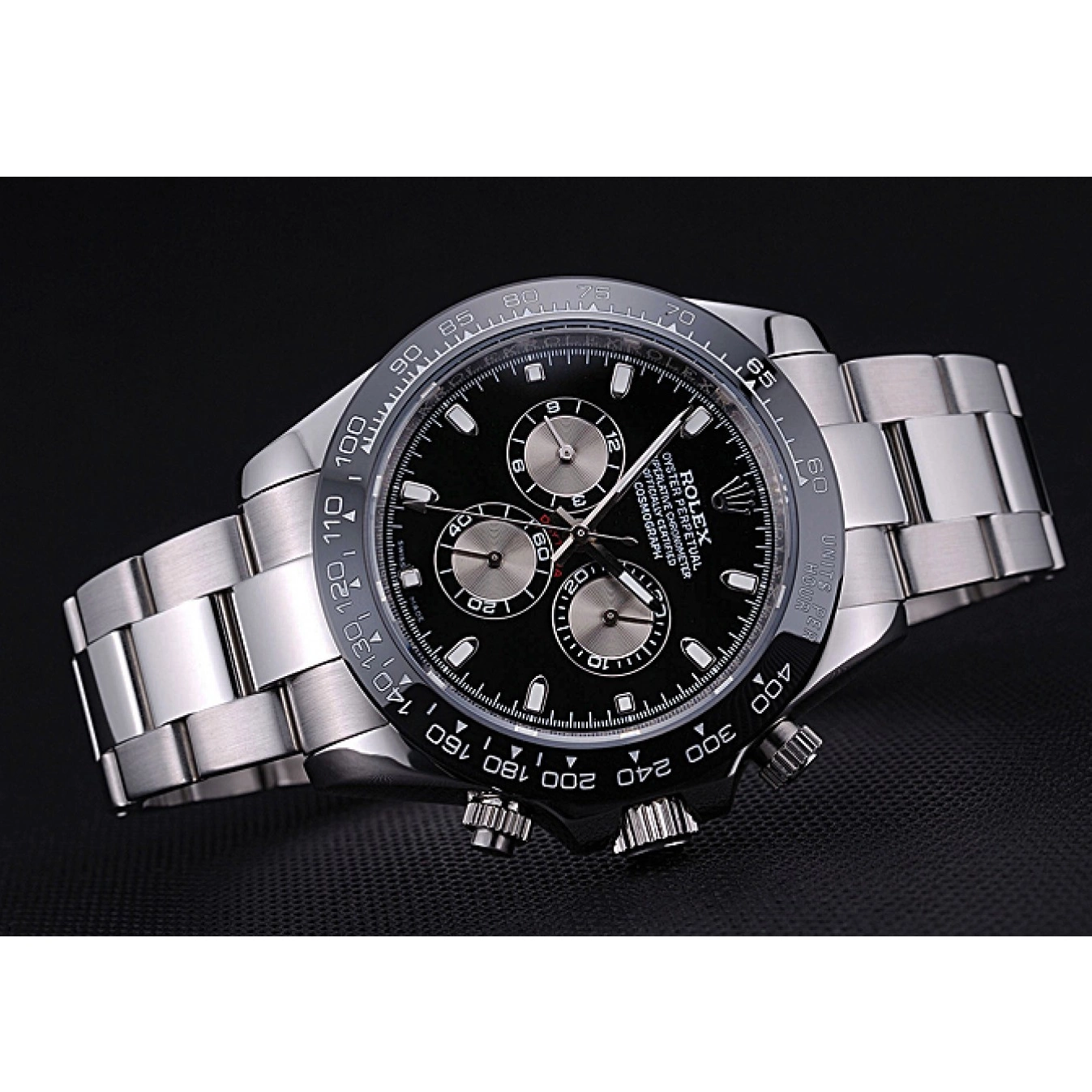 AAA Replica Watches Stainless Dial Bracelet Cosmograph Steel Rolex Black Daytona 622543 0604